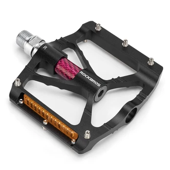 Rockbros K307PT Aluminum Reflective Platform Bicycle Pedals - Juodas