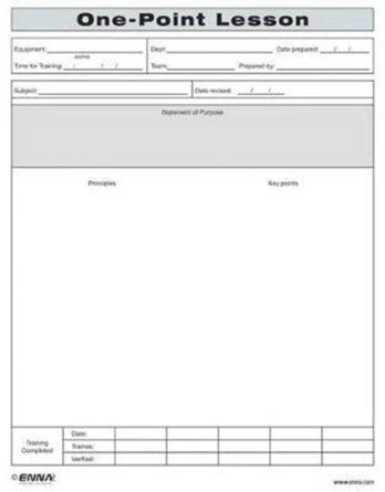One-Point Lesson Form
