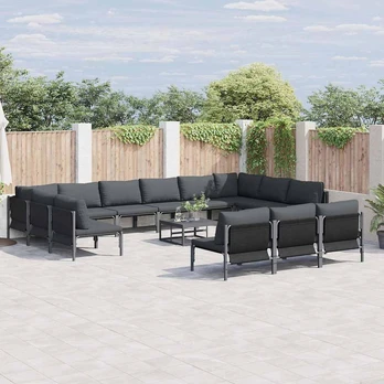 Sodo Sofų Rinkinys 13 pcs Antracito Plienas
