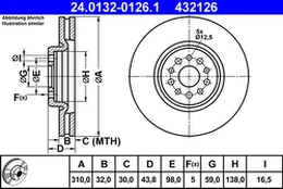 ATE 24.0132-0126.1 Brake Disc kaina