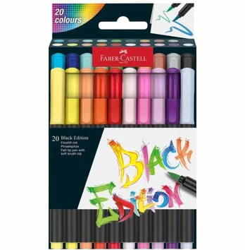 Faber-Castell - Brush pen Black Edition set (20 pcs) (116452)