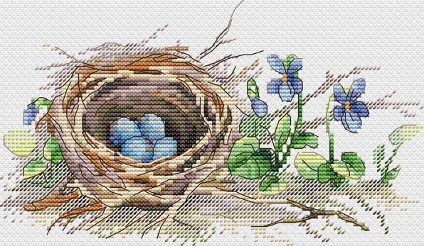 MP Studia Žavingas siuvinėjimo rinkinys kryželiu „Miško pakraštyje“, 12×20 cm