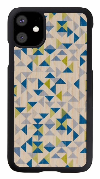 Telefono dėklas Man&Wood Blue Triangle Back Case For Apple iPhone 11, Apple iPhone 11, juoda