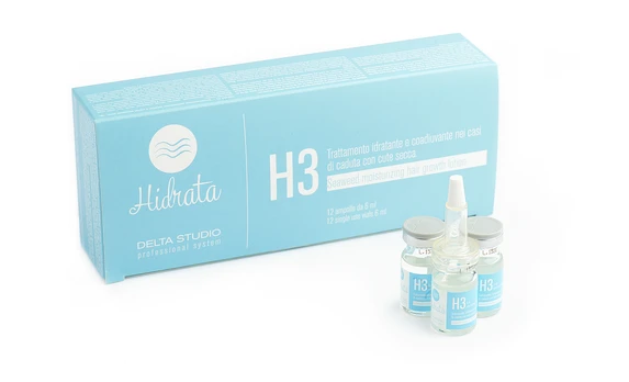 Delta Studio Hidrata H3 drėkinamasis serumas plaukams, 12x6 ml