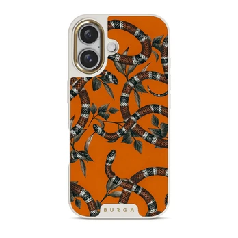 Bitter Apricot - Snake iPhone 16 Case, Elite Light (MagSafe) / Gold