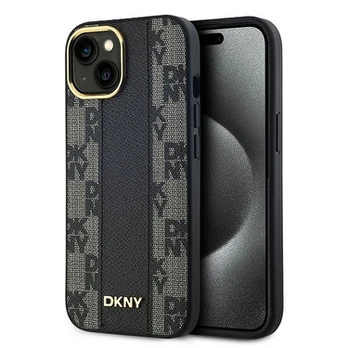 DKNY DKHMP15MPCPVSLK iPhone 15 Plus / 14 Plus 6.7" juoda/juodas hardcase Leather Checkered Mono Pattern MagSafe