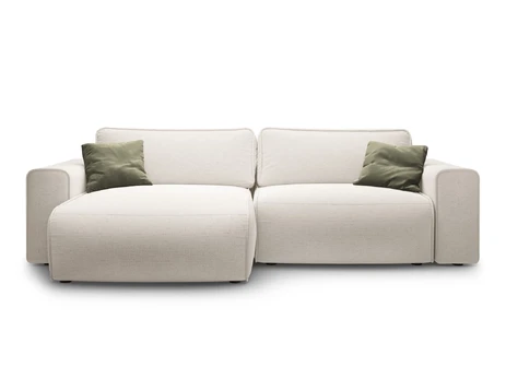 Left Corner Sofa With Bed Function And Box, "Victor", 3 Seats, 246x148x83, Light Beige