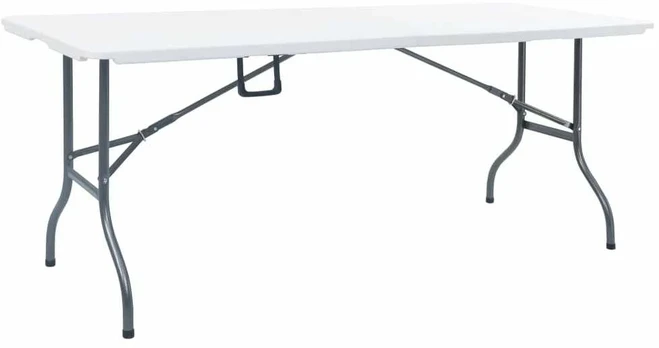 Sulankstomas sodo stalas, baltas, 180x72x72cm, HDPE