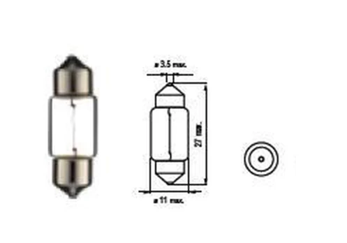 Bosma lemputė SV8.5, 10W, 11X30
