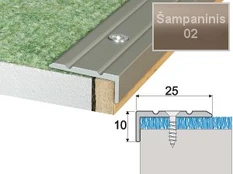 Profilis Effector A31 laiptams | šampaninis 120 cm 25x10 mm