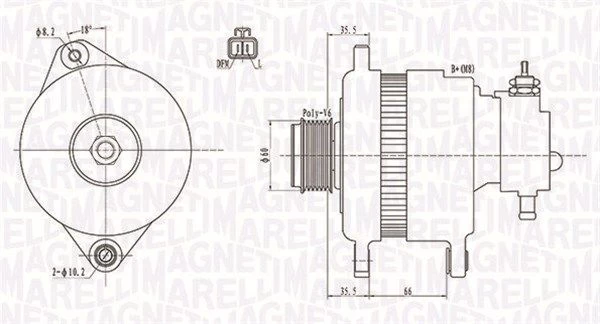 Kintamosios srovės generatorius MAGNETI MARELLI 063731899010