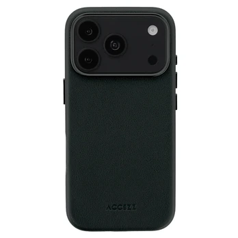 Dėklas Accezz MagSafe odinis galinis dangtelis, skirtas iPhone 18 Pro Max / 17 Pro Max – Onyx Juodas