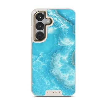 Ocean Waves - Blue Samsung Galaxy S25 Plus Case, Elite Light (Magnetic) / Gold