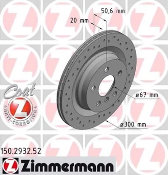 Stabdžių diskas ZIMMERMANN 150.2932.52