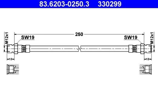 ATE 83.6203-0250.3 Brake hose