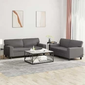 Sofa Sofos komplektas, 2 dalių, pilkos spalvos, dirbtinė oda kaina