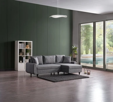 Kampinė sofa-lova Flavia, pilka