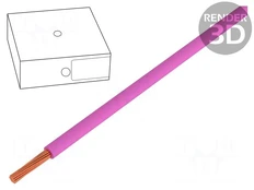 Wire | H05V-K | stranded | Cu | 0.75mm2 | pink | PVC | 300/500V | Class: 5 kaina