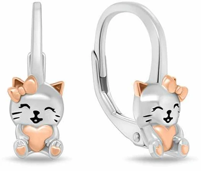 Brilio Silver Bicolor sidabrinis dangle earrings Cats EA1242W
