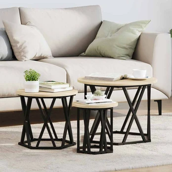 Nesting šoninis stalas 3 pcs Sonoma ąžuolas