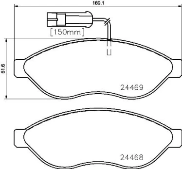 Stabdžių trinkelių rinkinys, diskinis stabdys BREMBO P23143