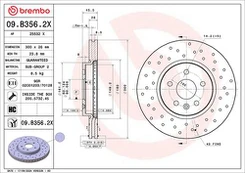 BREMBO 09.B356.2X Stabdžių diskas