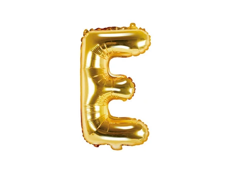 Folinis balionas Raidė "E" 35 cm, auksinis