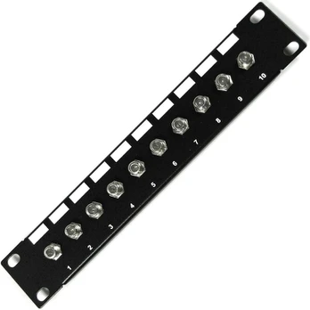 Rackmatic Tenrack: 10" 10 prievadų patch panelis 1u (socket F)