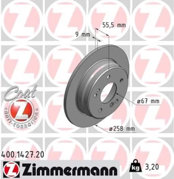 Stabdžių diskas ZIMMERMANN 400.1427.20
