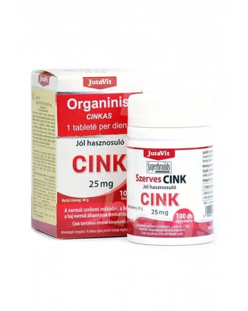 Organinis cinkas 25mg JutaVit, 100 tablečių