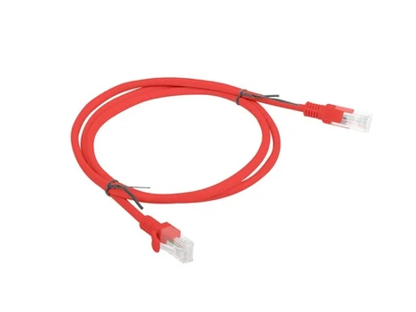 PATCHCORD KAT.5E UTP 1M Raudonas FLUKE PASSED LANBERG 10-PACK
