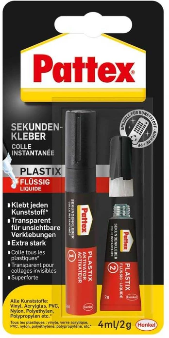 Pattex Sekundenkleber Plastix, 2 Komponentenkleber 4ml/2g
