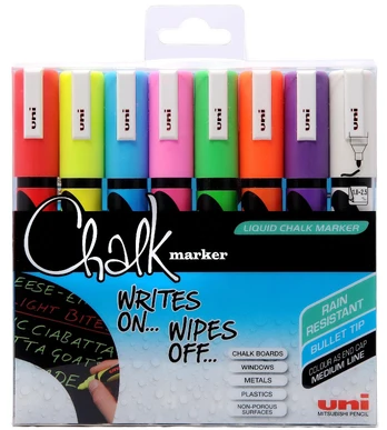 Uni-Ball Uni - Chalkmarker PC8K - Assorted colors, 4 pc