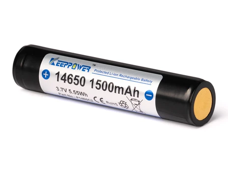 Keeppower 14650 ličio jonų akumuliatorius, 1500 mAh, 3,6–3,7 V su PCB P1465C2