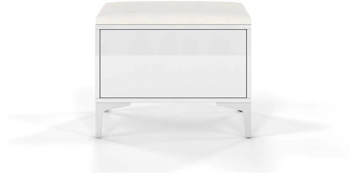 Skandica Pufas, EVELINE, 41x60x44 cm, Baltas
