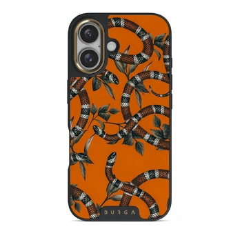 Bitter Apricot - Snake iPhone 16 Plus Case, Elite Dark (MagSafe) / Gold