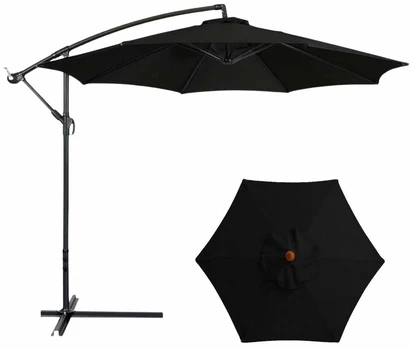 Sodo skėtis, 350 cm, juoda sp.