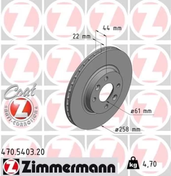 Stabdžių diskas ZIMMERMANN 470.5403.20