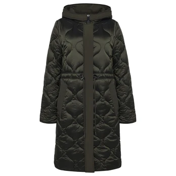 Lengvas paltas moterims, Žalia, Quilted Jacket