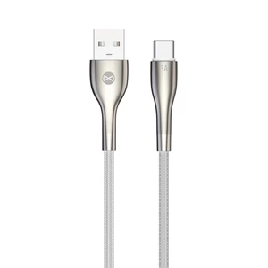 Kabelis Forever Sleek USB, USB Type C, 1 m, sidabro