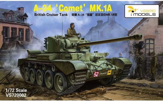 Vespid Models VESPID A-34 Comet MK.1A britų kruizinis tankas 1/72 plastikinis modelis