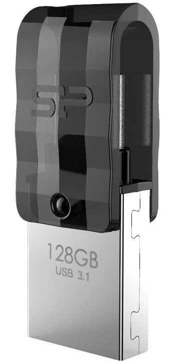 USB atmintinė Silicon Power Mobile C31, sidabro/juoda/pilka, 128 GB