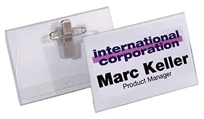 DURABLE Namensschild m Kombiklemme 50er Pck transparent