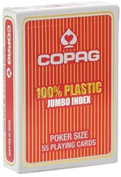 Copag 2 Corner Jumbo Index Žaidimo Kortos (Raudonos)