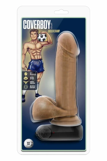 Blush Coverboy Soccer Champ 8" Vibrating Model Mocha, Suction Base