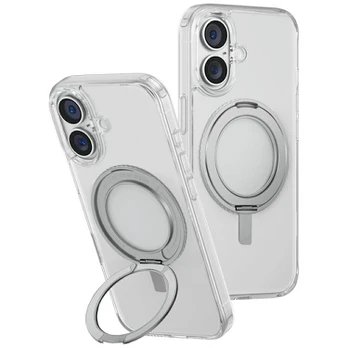 Dėklas Case UNIQ Swivix for iPhone 16 360 Rotating Kickstand transparent