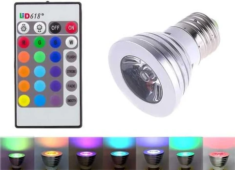 Storegd E27 RGB lemputė su pulteliu