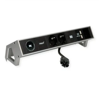Maitinimo juosta Bachmann DESK 2 IOTspot 2 USB lizdai 0,2 m sidabrinė (902.805)