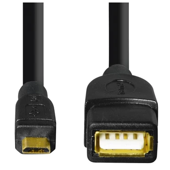 HAMA USB OTG CABLE GN A / B MICRO WT 15 CM Juodas