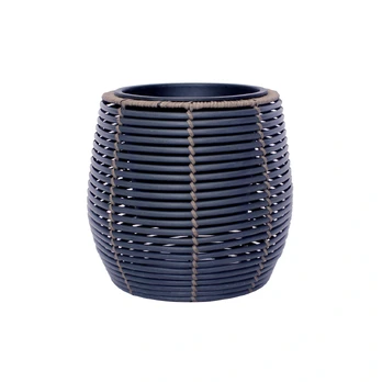 Vazonas WICKER D28xH26cm, juoda/ruda